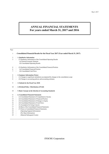 Thumbnail Itōchū Shōji Financial Statement 2016