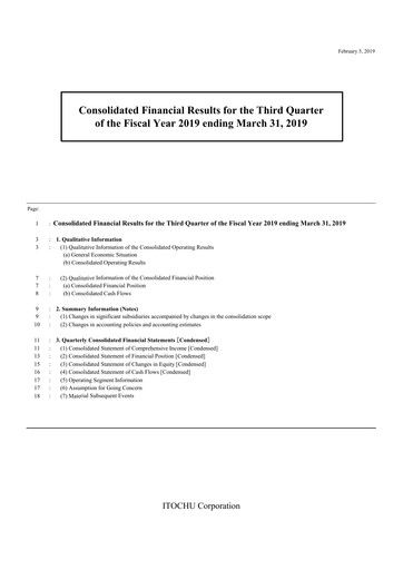 Thumbnail Itōchū Shōji Financial Statement 2018-9m