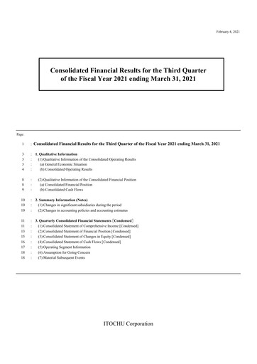 Thumbnail Itōchū Shōji Financial Statement 2020-9m