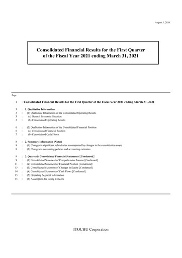 Thumbnail Itōchū Shōji Financial Statement 2020-q1
