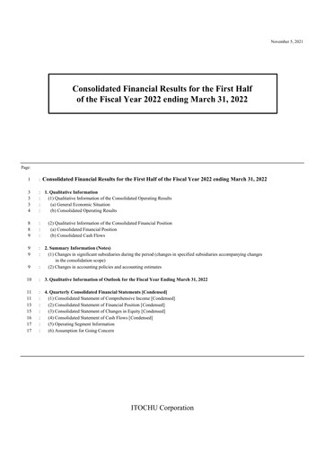 Thumbnail Itōchū Shōji Financial Statement 2021-h1