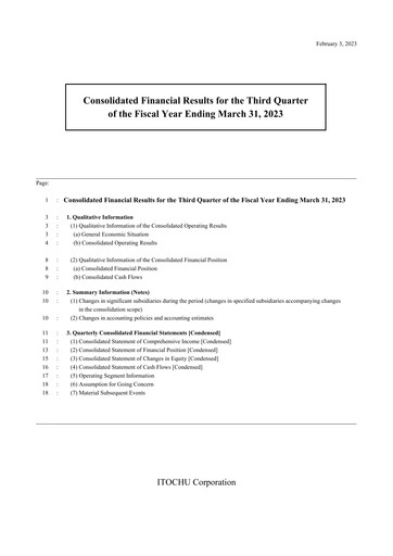 Thumbnail Itōchū Shōji Financial Statement 2022-9m