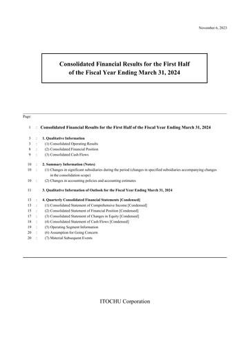 Thumbnail Itōchū Shōji Financial Statement 2023-h1