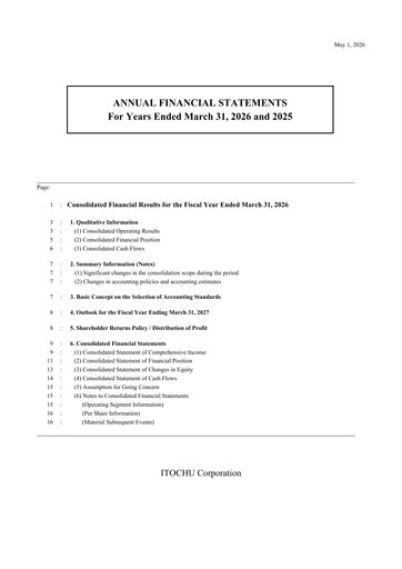 Thumbnail Itōchū Shōji Financial Statement 2026