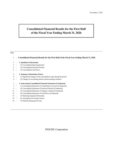 Thumbnail Itōchū Shōji Half-year Report 2025-h1