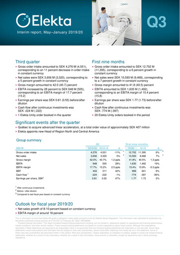 Thumbnail Elekta AB Quarterly Report 2019-q3
