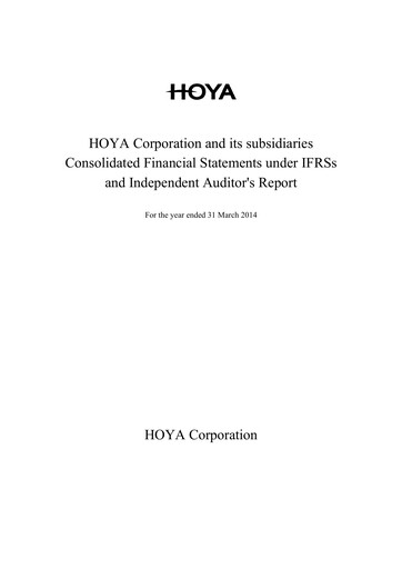 Thumbnail Hoya Financial Statement 2013