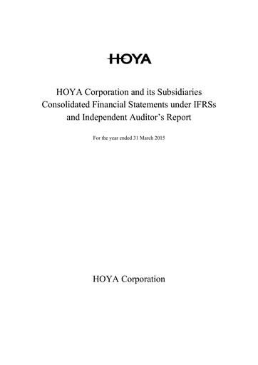 Thumbnail Hoya Financial Statement 2014