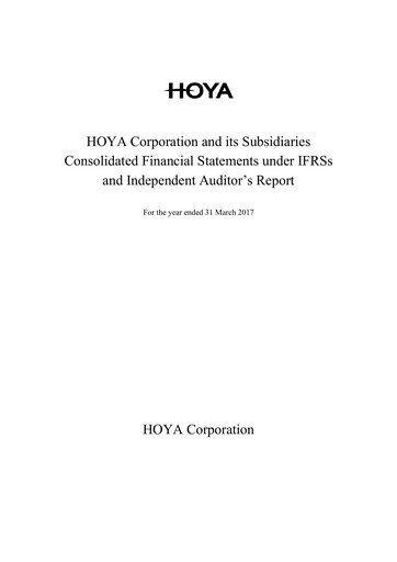 Thumbnail Hoya Financial Statement 2016