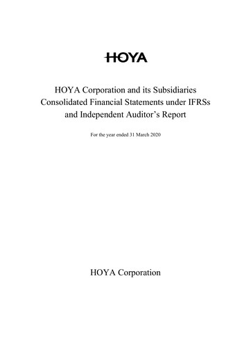 Thumbnail Hoya Financial Statement 2019
