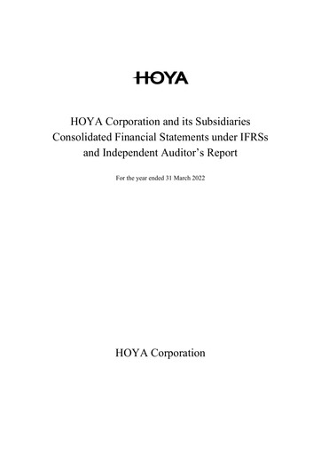 Thumbnail Hoya Financial Statement 2021