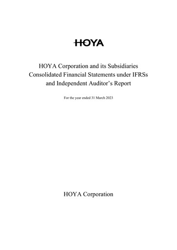 Thumbnail Hoya Financial Statement 2022