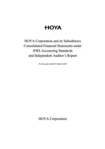 Thumbnail Hoya Financial Statement 2023