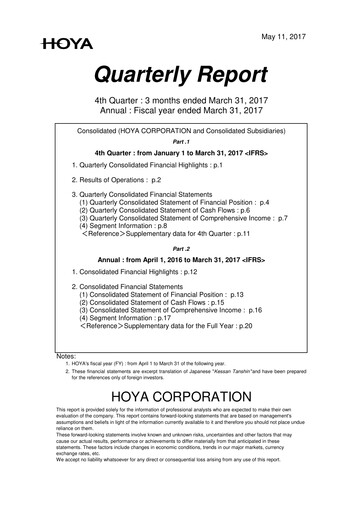 Thumbnail Hoya Quarterly Report 2017-q4