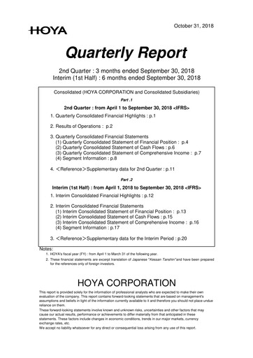 Thumbnail Hoya Quarterly Report 2018-q2