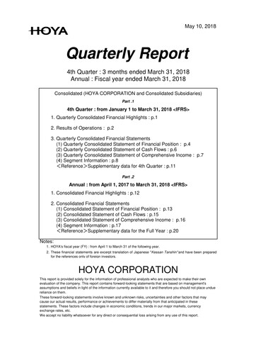 Thumbnail Hoya Quarterly Report 2018-q4