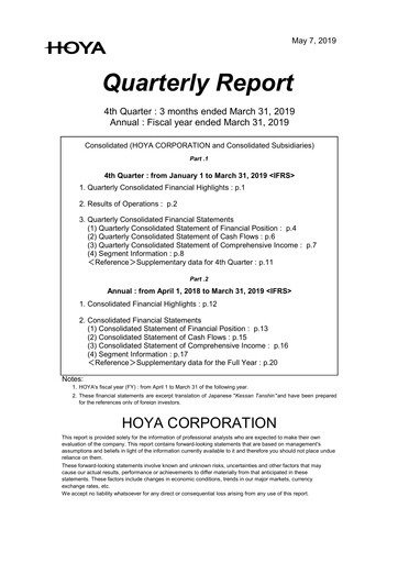 Thumbnail Hoya Quarterly Report 2019-q4
