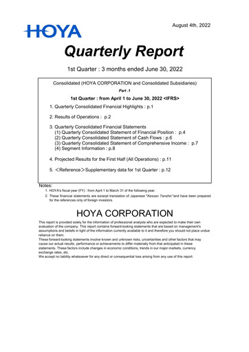 Thumbnail Hoya Quarterly Report 2022-q1