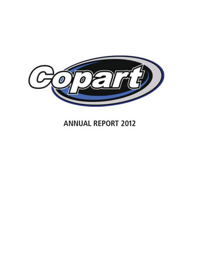 Vorschaubild Copart
 Jahresbericht 2012