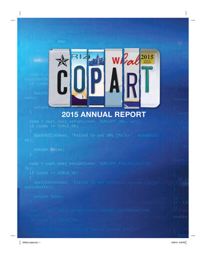 Vorschaubild Copart
 Jahresbericht 2015