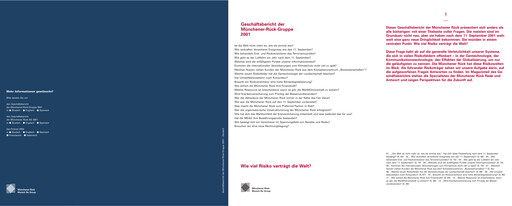Thumbnail Munich RE (Münchener Rück) Annual Report 2001