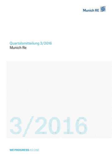 Vorschaubild Munich RE (Münchener Rück) Quartalsbericht 2016-q3