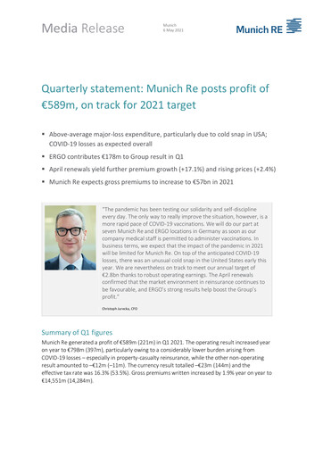 Vorschaubild Munich RE (Münchener Rück) Quartalsbericht 2021-q1