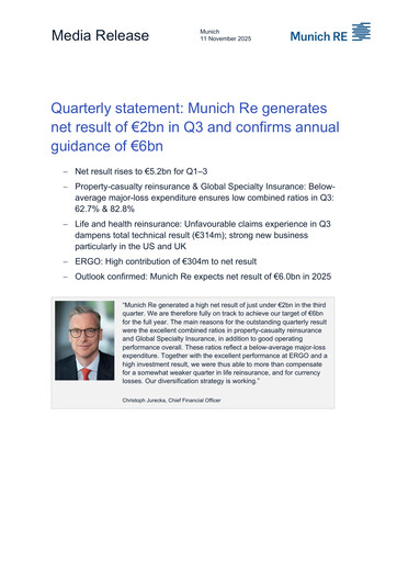 Vorschaubild Munich RE (Münchener Rück) Quartalsbericht 2025-q3