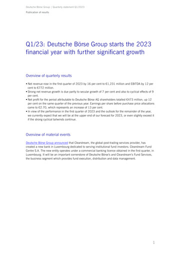 Miniature Deutsche Börse Bilan financier 2023-q1