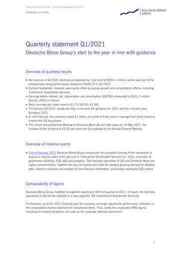 Thumbnail Deutsche Börse Quarterly Report 2021-q1