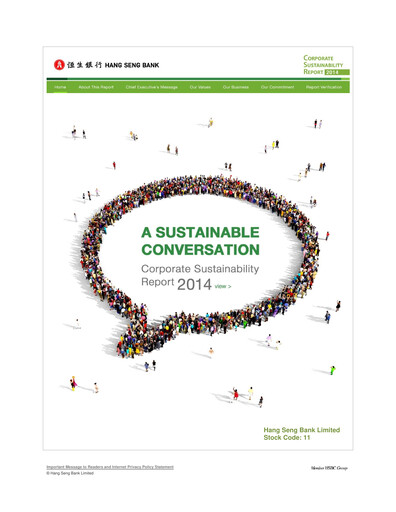 Thumbnail Hang Seng Bank
 Sustainability Report 2014
