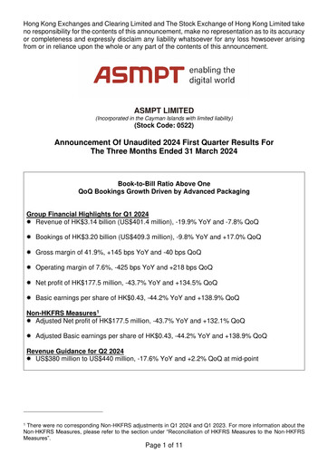 Thumbnail ASMPT
 (ASM Pacific Technology) Quarterly Report 2024-q1