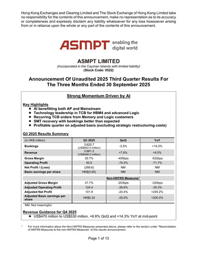 Thumbnail ASMPT
 (ASM Pacific Technology) Quarterly Report 2025-q3