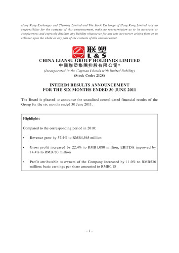 Thumbnail China Lesso Group Half-year Report 2011-h1