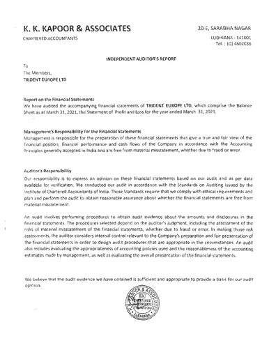 Thumbnail Trident Financial Statement 2020-2021