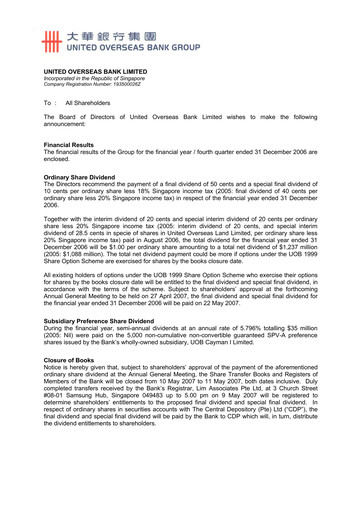 Thumbnail UOB Financial Statement 2006