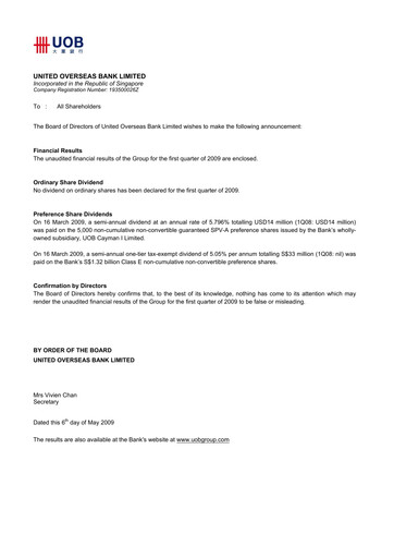Thumbnail UOB Financial Statement 2009-q1