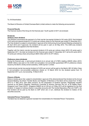 Thumbnail UOB Financial Statement 2011