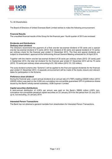 Thumbnail UOB Financial Statement 2013