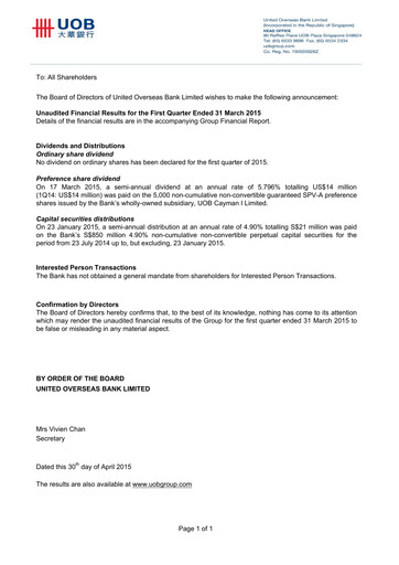 Thumbnail UOB Financial Statement 2015-q1