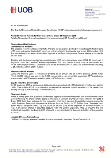Thumbnail UOB Financial Statement 2015