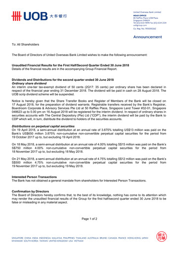 Thumbnail UOB Financial Statement 2018-h1