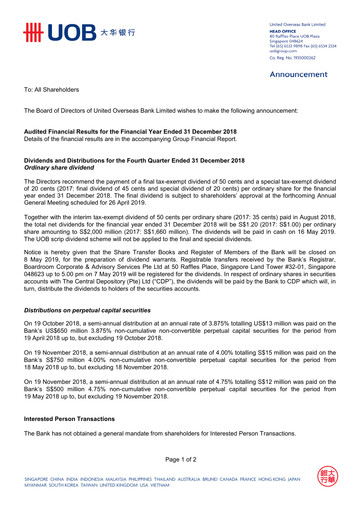 Thumbnail UOB Financial Statement 2018