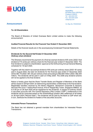 Thumbnail UOB Financial Statement 2023