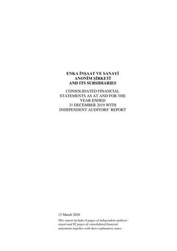 Thumbnail ENKA Financial Statement 2019