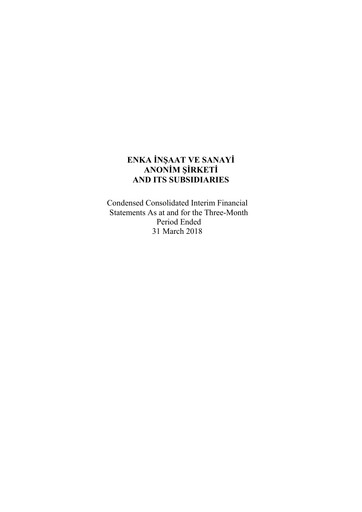 Thumbnail ENKA Quarterly Report 2018-q1