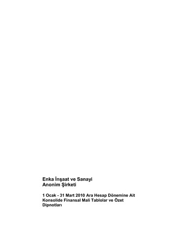 Thumbnail ENKA Quarterly Report 2010-q1