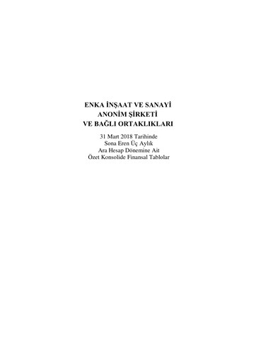 Thumbnail ENKA Quarterly Report 2018-q1