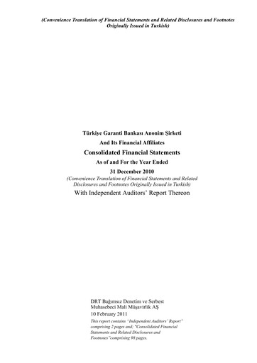 Miniature GarantiBank Bilan financier 2010