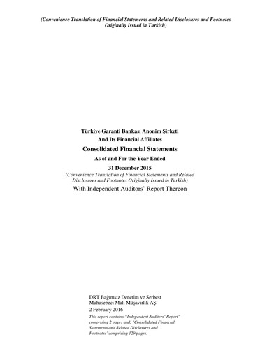 Miniature GarantiBank Bilan financier 2015